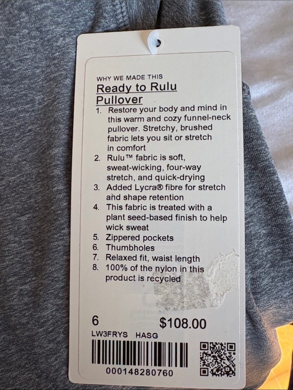 Lululemon ready to Rulu Pullover